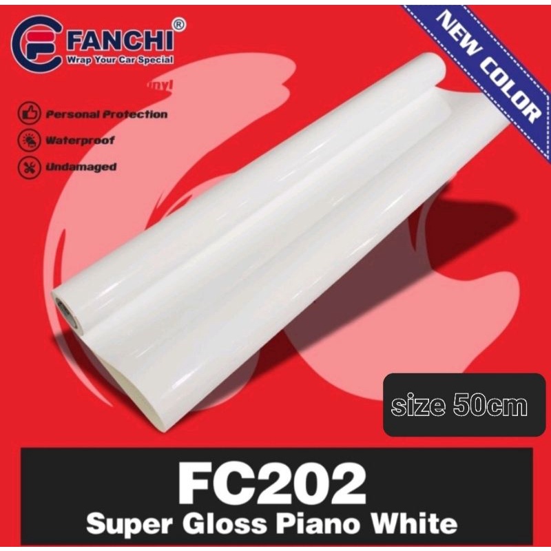 Sticker Fanchi FC202 Putih Super Gloss Glossy Piano White Premium Wrap