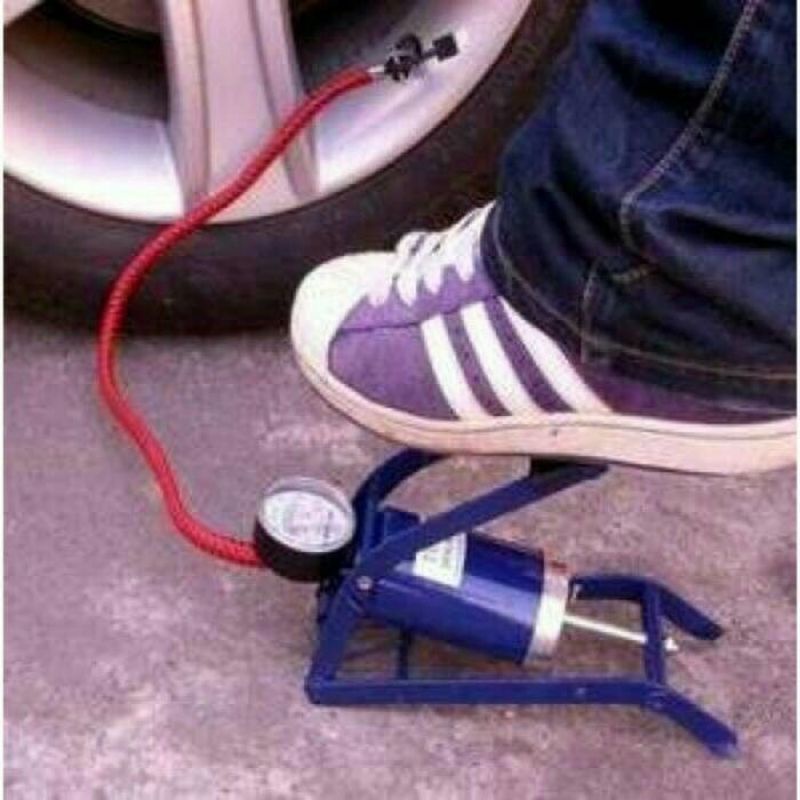 pompa angin injak ban motor mobil dan sepeda