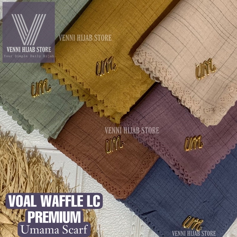 VOAL WAFFLE EXCLUSIVE PLAT GOLD / HIJAB SEGIEMPAT VOAL WAFFLE ORIGINAL UMAMA SCARF