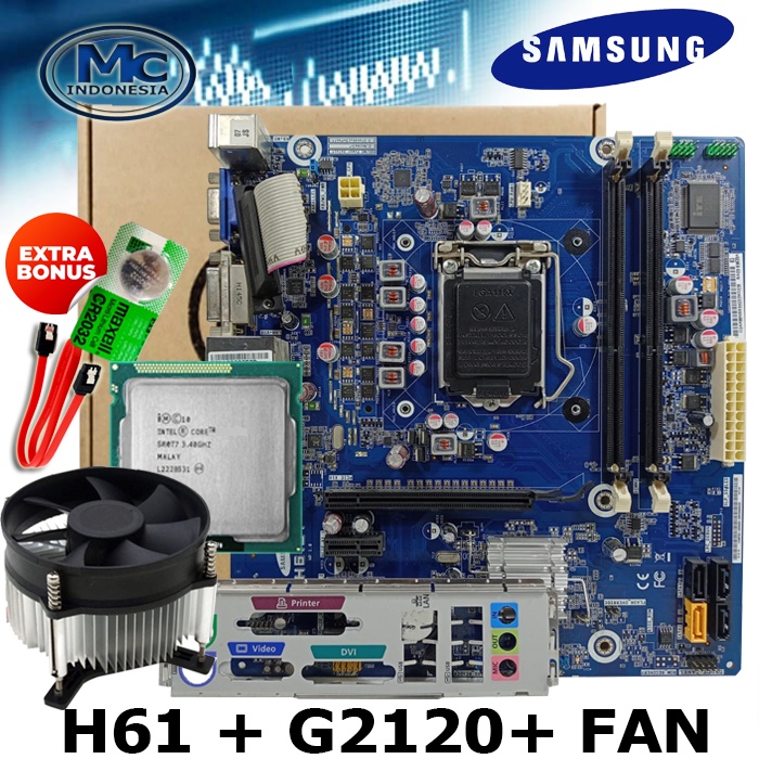 MOTHERBOARD INTEL LGA 1155 DDR3 + G2120 + FAN