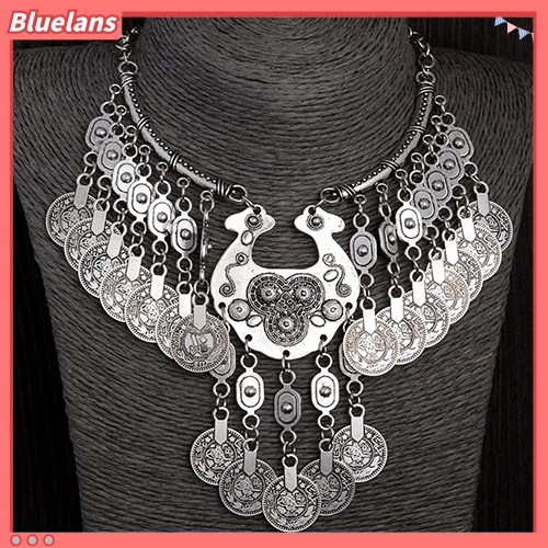 Bluelans Women Bohemian Tribal Vintage Coin Gypsy Chain Choker Statement Necklace