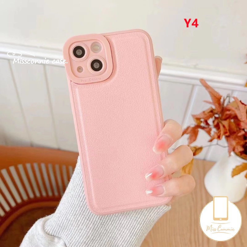 Soft Case Pelindung Lensa Kamera Bahan Kulit Imitasi Matte Silk Untuk iPhone 7 8 Plus 11 12 13 14 Pro MAX XR X XS MAX SE 2020