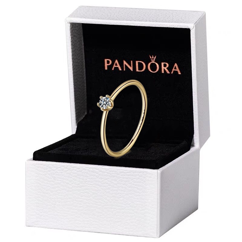 Pandora Cincin 925 Silver 1.25 Ct Solitaire Aksen Berlian Untuk Wanita