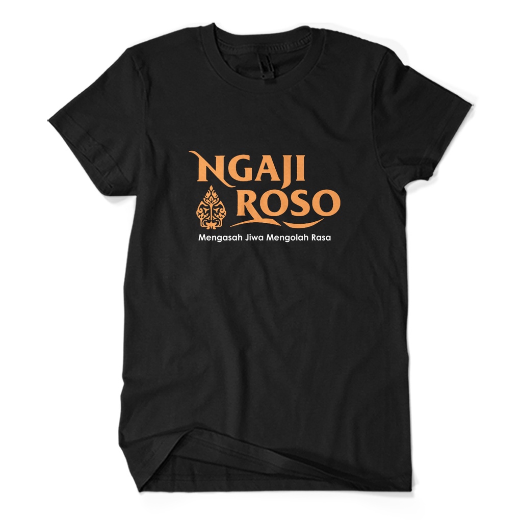 Baju Kaos Pria NGAJI ROSO JAWA Tulisan Jowo Kata kata tSHIRT KAOS KAGE