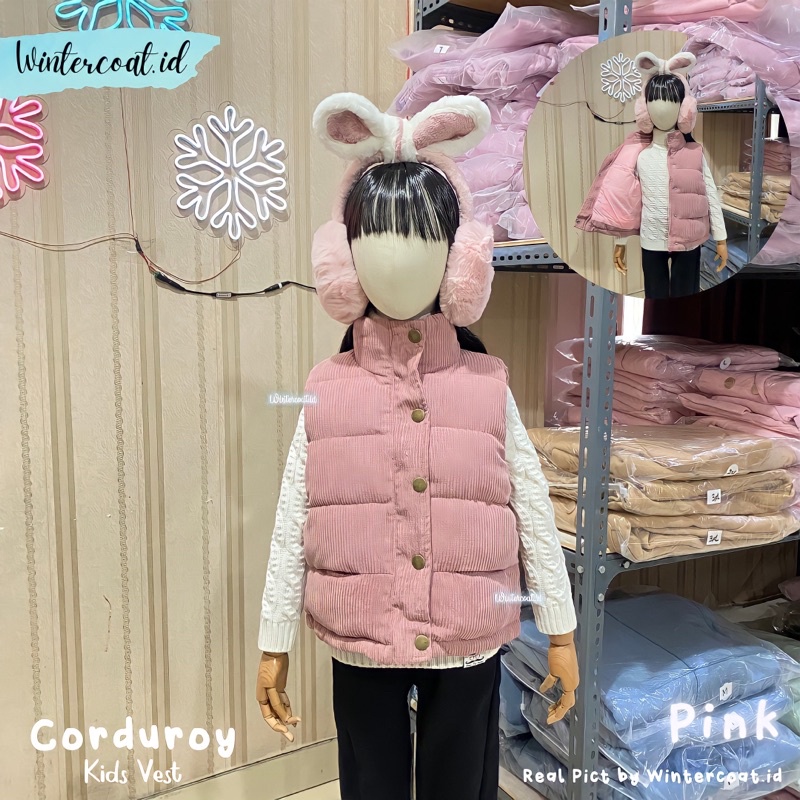 Kids winter vest corduroy rompi anak musim dingin hangat import cowok cewek gunung kid outer