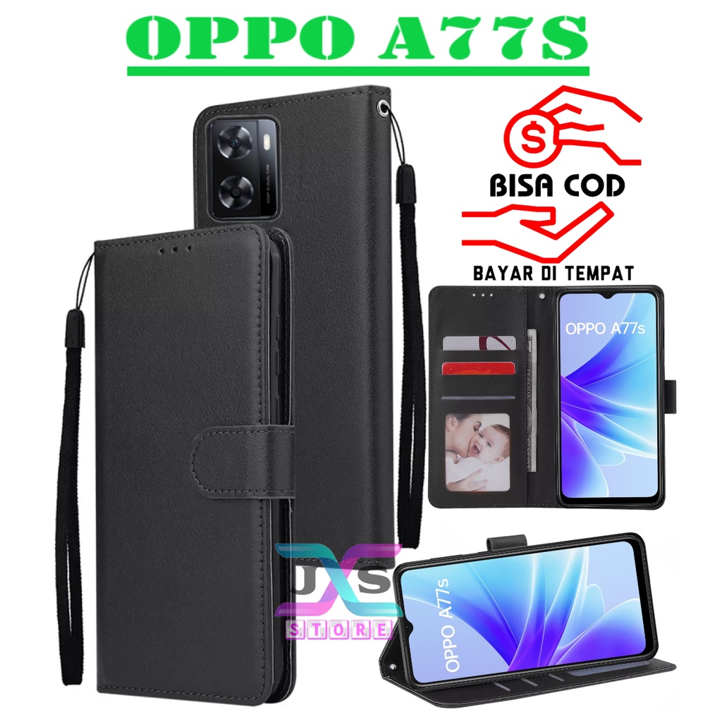 SARUNG BUKU HP UNTUK OPPO A77S / FLIP WALLET UNTUK OPPO A77S / LEATHER CASE UNTUK OPPO A77S / CASING