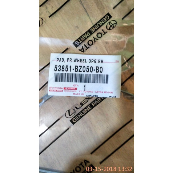 Karet List Over Fender Rush Warna Abu Yg Nempel Di Bemper Depan Ori