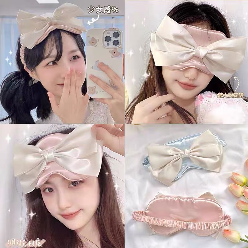 Penutup Mata Tidur Model Ribbon Penutup Mata Korea Kekinian / Eye Cover Pastel / Sleeping Eye Premium Lucu