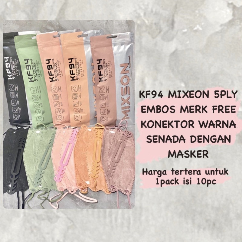 MIXSON Masker Premium KF94 4 Ply isi 10cs Tali Sewarna WARNA WARNI