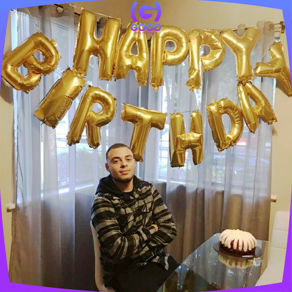 GOGO-C390 Balon Foil Huruf Gold A-Z Balon Foil Angka 0-9 / Ballon Foil Abjad Alphabet Angka Polos / Baloon Huruf Dan Angka Perlengkapan Ulang Tahun