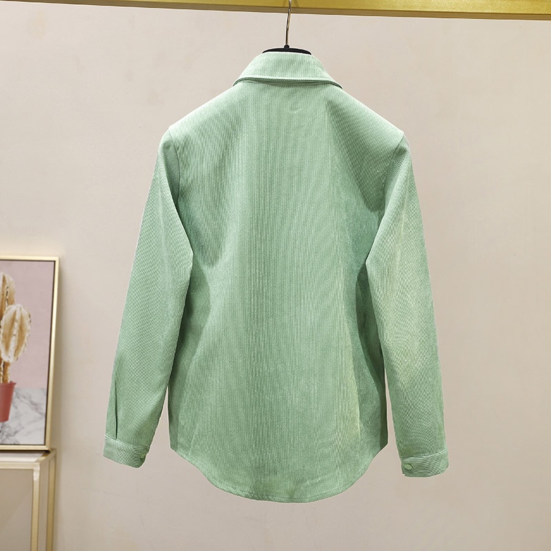 jaket korduroi wanita warna solid lebih tahan dr top gaya korea