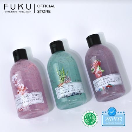 FUKU SHOWER SCRUB SABUN MANDI CAIR BOTOL KOSMETIK TREATMENT 250ML