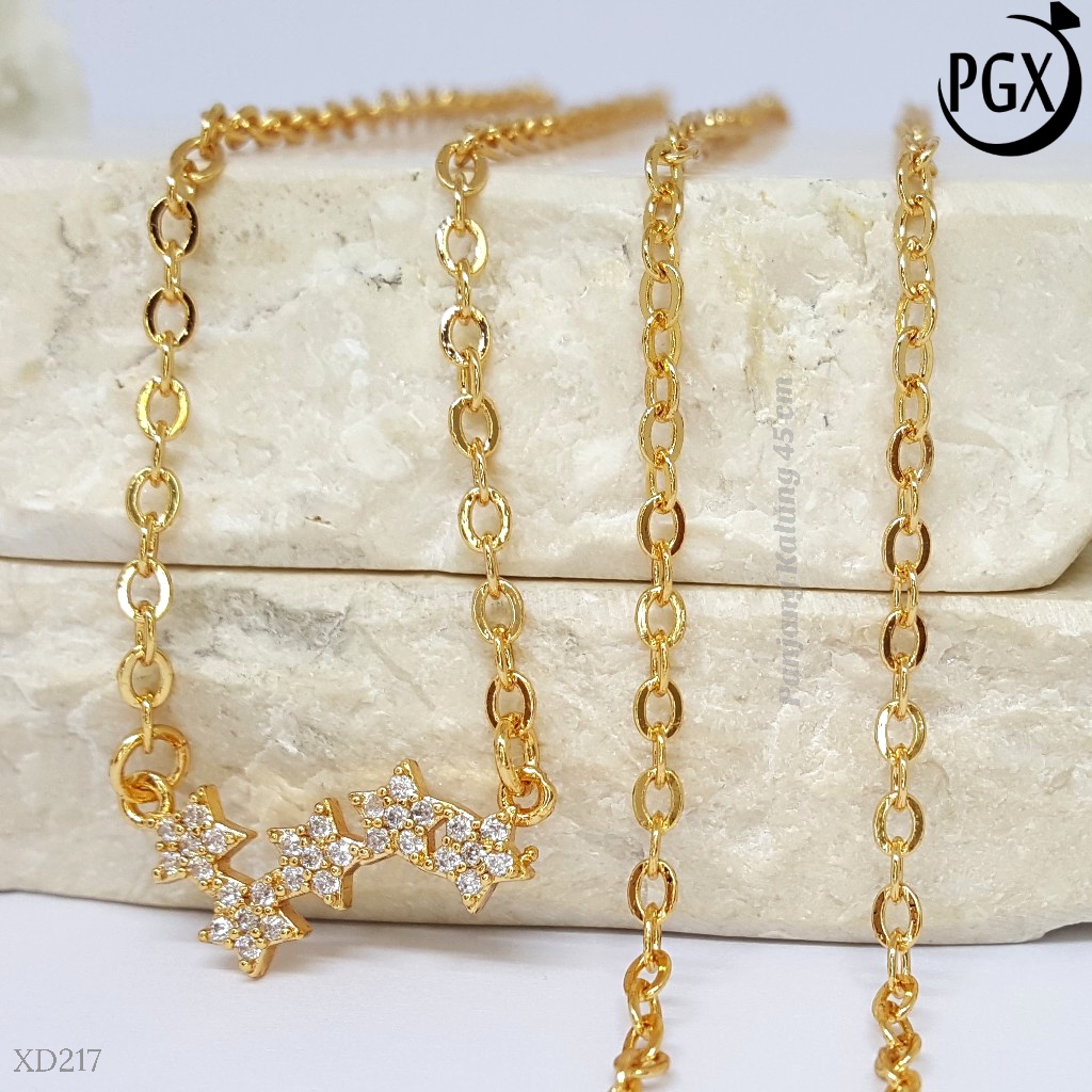 PGX Kalung Wanita Xuping Perhiasan Lapis Emas Aksesoris Fashion Premium - XD217