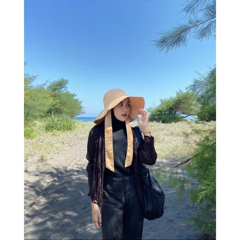 WIDE BUCKET HAT / WIDE BUCKET HAT PANTAI SELEBGRAM REMAJA DEWASA TERMURAH