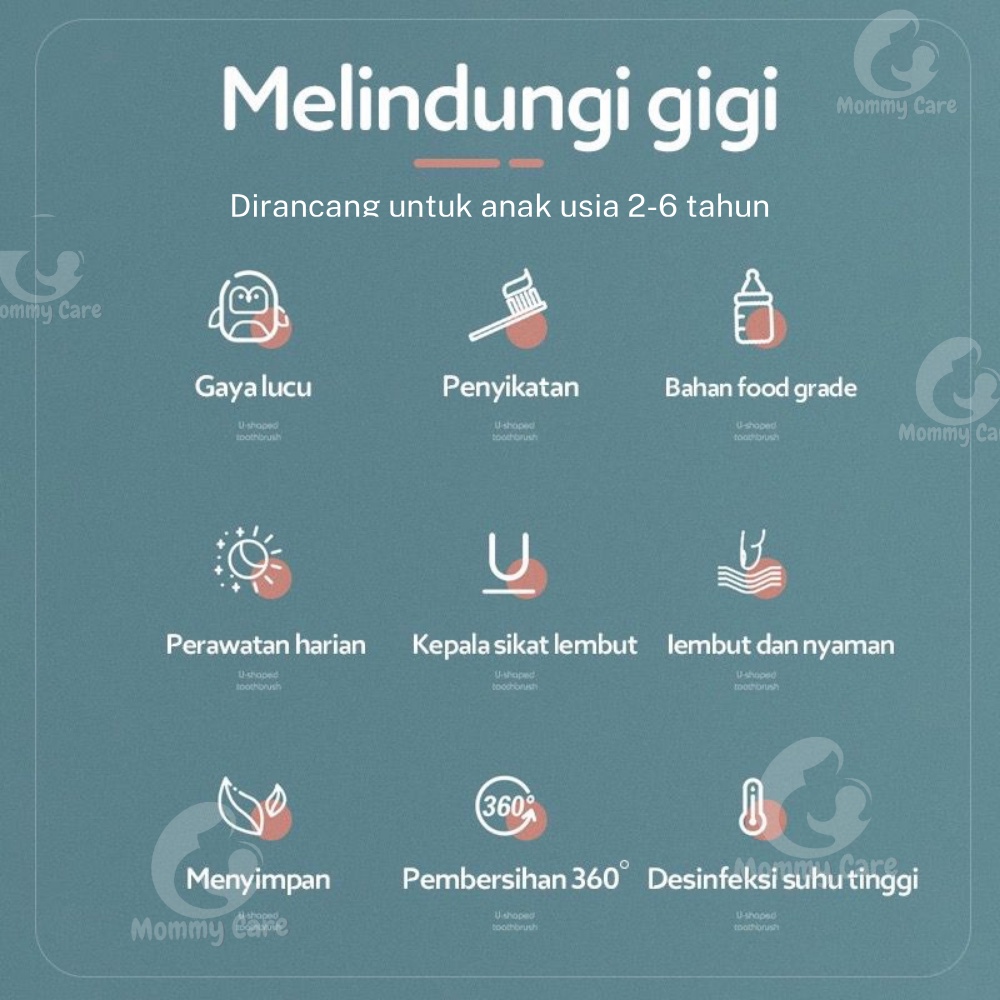 MOMMYCARE SIKAT GIGI U ANAK KARAKTER OPP U SHAPED TOOTHBRUSH CHILDREN SIKAT GIGI BAYI SILIKON BENTUK U SIKAT GIGI ANAK SILIKON