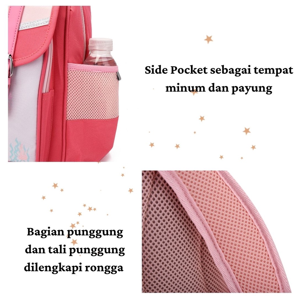 [MONA] Tas Ransel Anak Sekolah Warna Cakep Motif Imut dan Keren Kualitas Import Premium -M0207