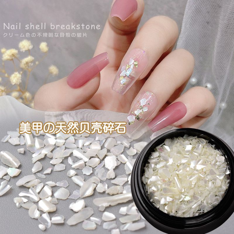 Shell Breakstone White Shiny / Seashell White Gaya Jepang Nail Art Japan Nails