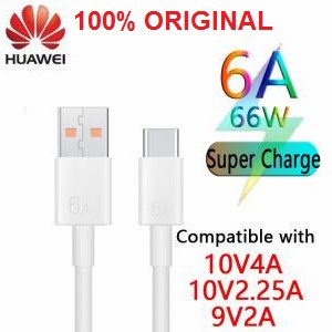 Kabel charger Huawei 6A Usb To Type C Supercharge Huawei Type C Mate 40 Pro P50 Nova 8i Nova 8 Pro Nova 9 Nova 10 9SE