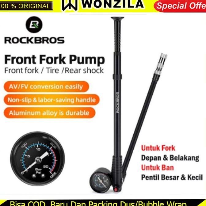 Pompa Angin Rockbros PF1 300 PSI untuk Sepeda dan Kendaraan Lainnya - Hitam