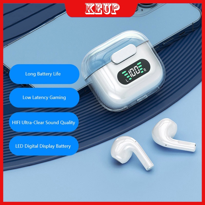 M16 PRO HIFI Stereo Smart Digital Display Gaming No Delay Headset Bluetooth Ultra-Long Battery Life Sweat-proof Wireless Earphone