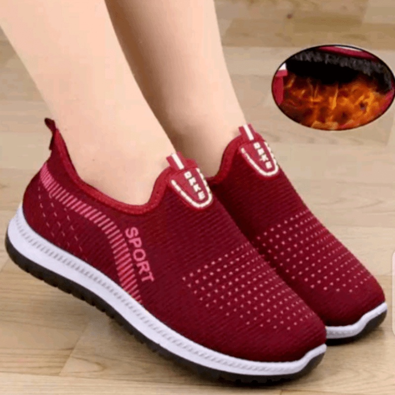 Sepatu slip on wanita Fashion Casual tanpa tali