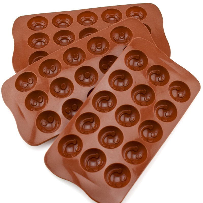 Cetakan Coklat Silicone Smile Senyum 15 Grid Cetakan Coklat Jelly Pudding es Batu Star 15 Lubang Silicone Molds Baking Chocolate