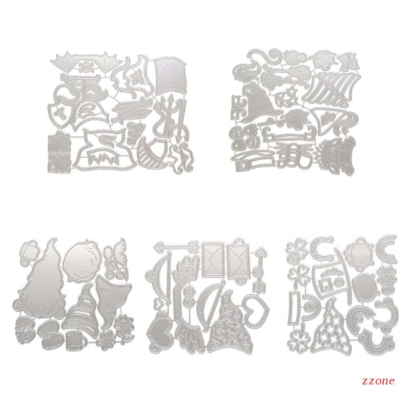 Cetakan Stensil Cutting Dies Motif Gnome Natal Bahan Metal Untuk Scrapbook / Craft DIY