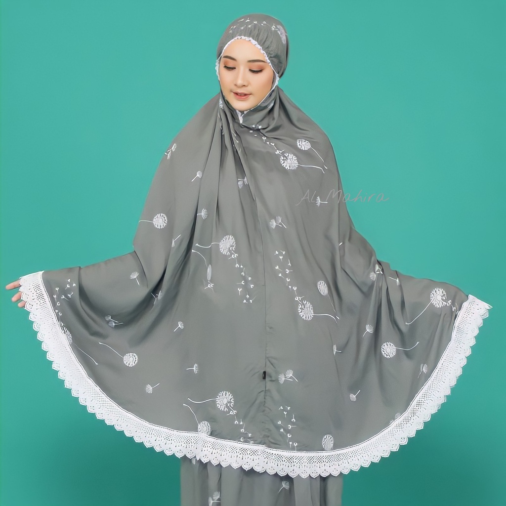Mukena Rayon Bordir Dandelion Full Bordir Premium Jumbo