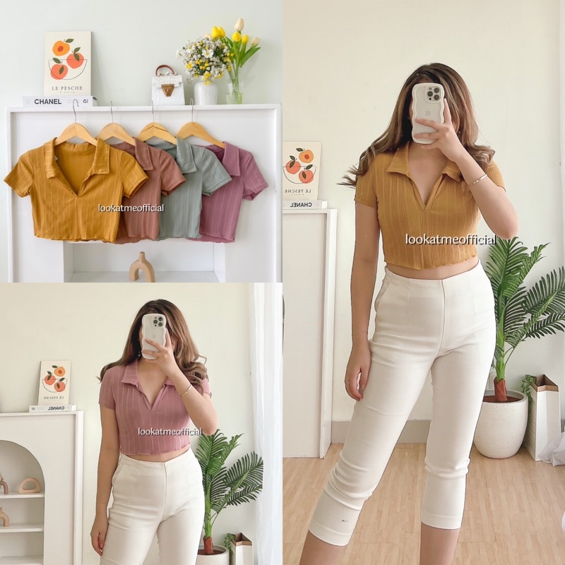 Aurelia Top - Atasan Basic Crop Top Wanita Knit Premium 6344