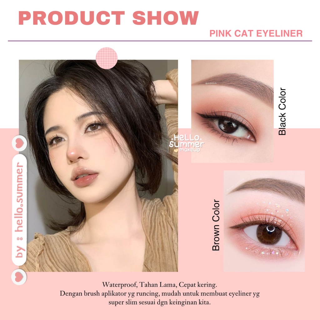 EYELINER Pen Pink Cat Black &amp; Brown Eye Makeup 13gr