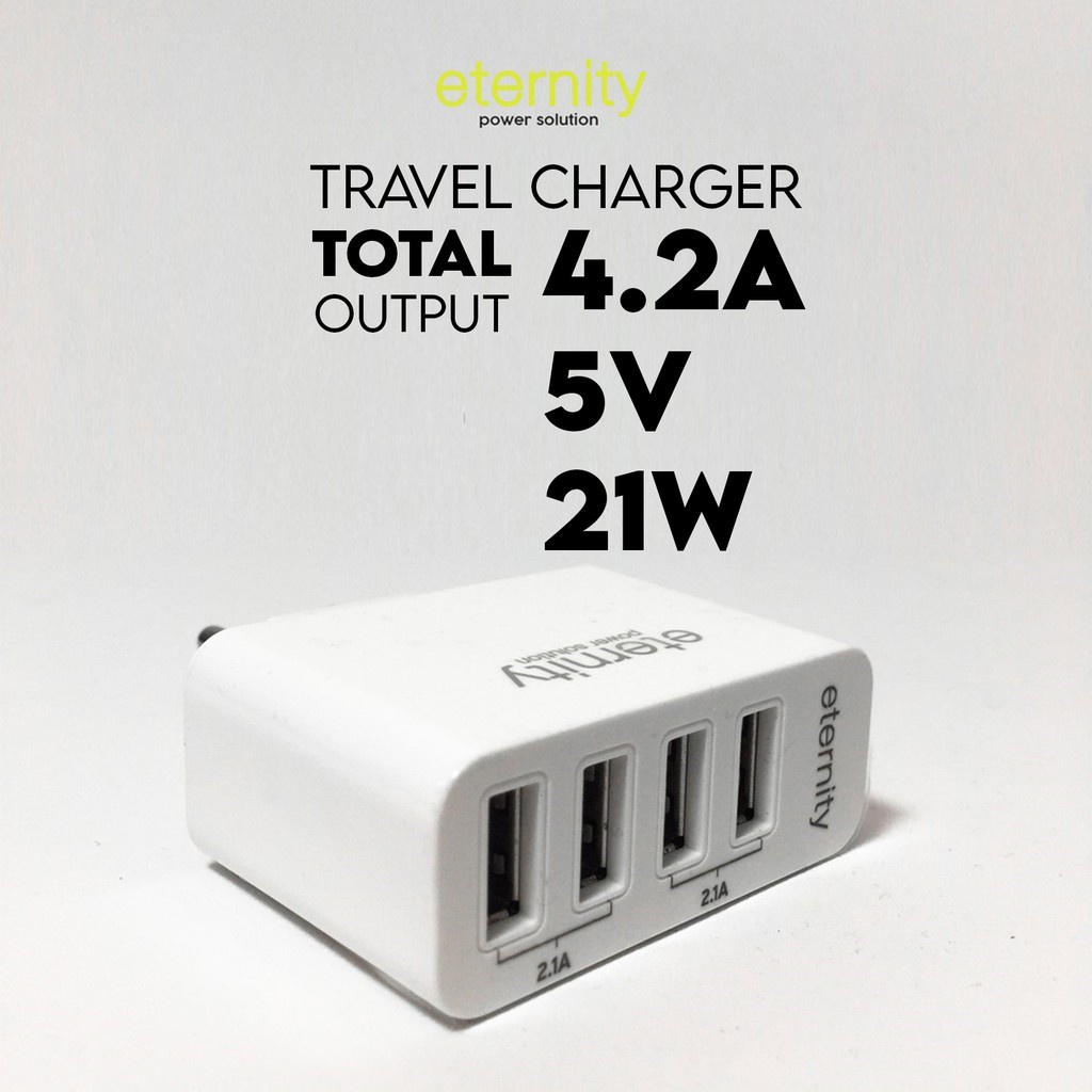 Eternity Travel Charger Adaptor Power Solution 4 Output 4.2A Fast Charger Brand Reborn Batok Casan