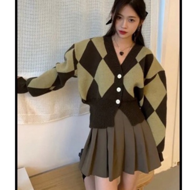 YIYI GIRL -Cardy rajut ketupat Wanita Import