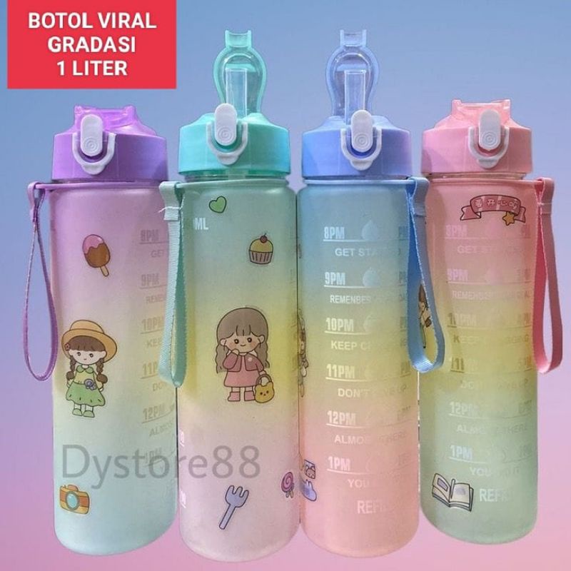 botol viral 1liter/botol cantik