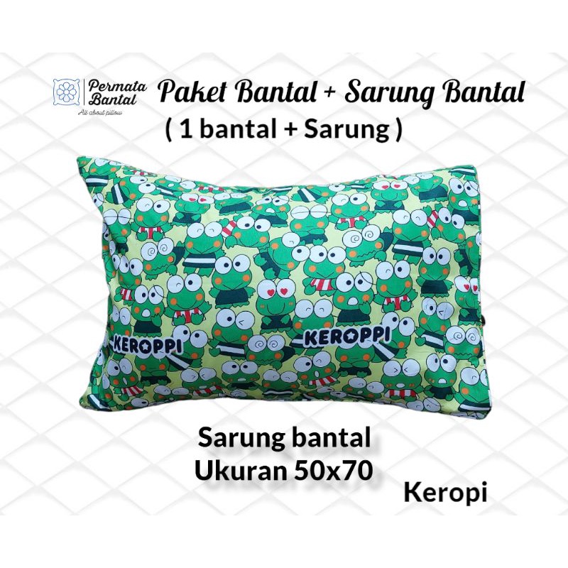 [PROMO] Paket Bantal + Sarung ukuran 50x70 Sarung Microtex Halus dan lembut