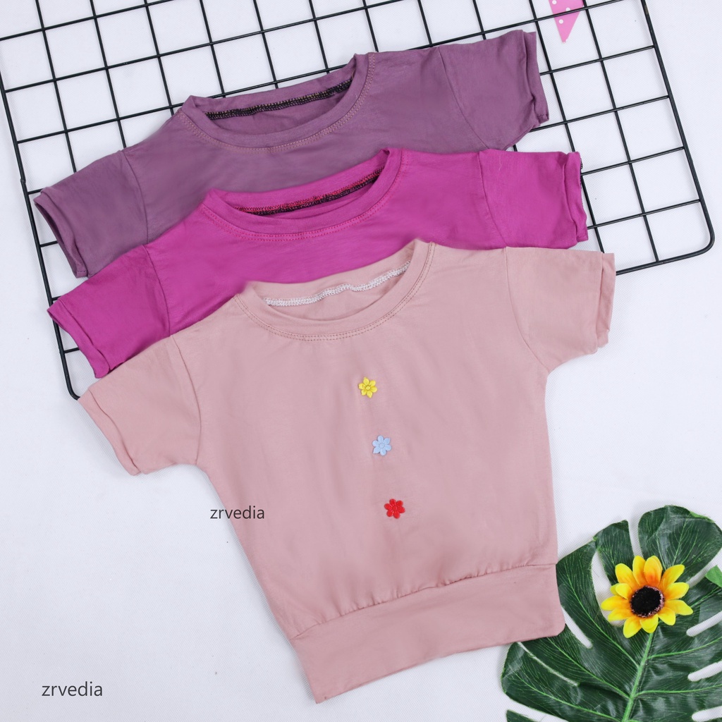 Blouse Chita uk Bayi - 4 Tahun / Kaos Baby Perempuan Lengan Pendek Atasan Shirt Baby Polos Adem