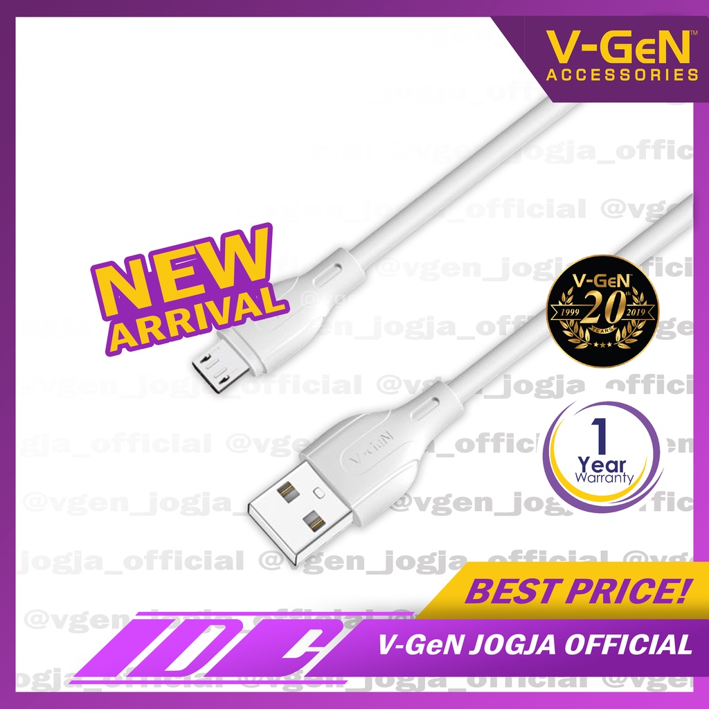 Kabel Micro USB V-GeN VGC-01 3A QC3.0 Fast Charging 1 Meter