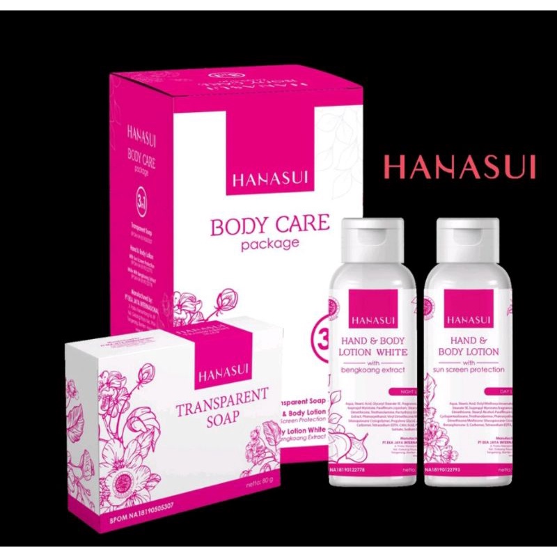 Hanasui Body Care 3 in 1 Body Lotion Sabun Transparan