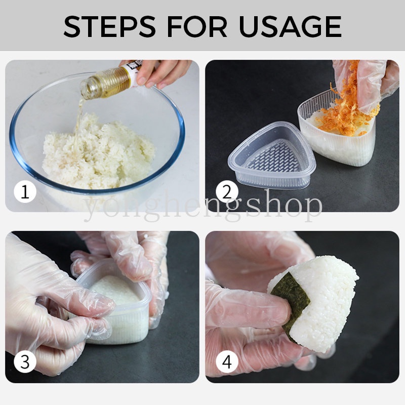 5pcs Cetakan Sushi Onigiri DIY Anti Lengket Untuk Anak-Anak