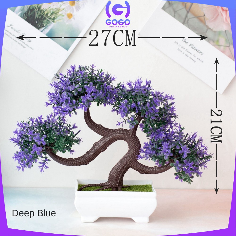 GOGO-C28-32 Ornamen Pot Bonsai Tanaman Bunga Pajangan Dekorasi Rumah Tanaman Hias Plastik Murah Import