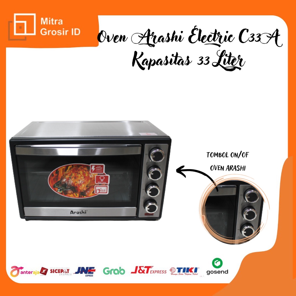 Oven ARASHI Electric C33A Kapasitas 33 Liter