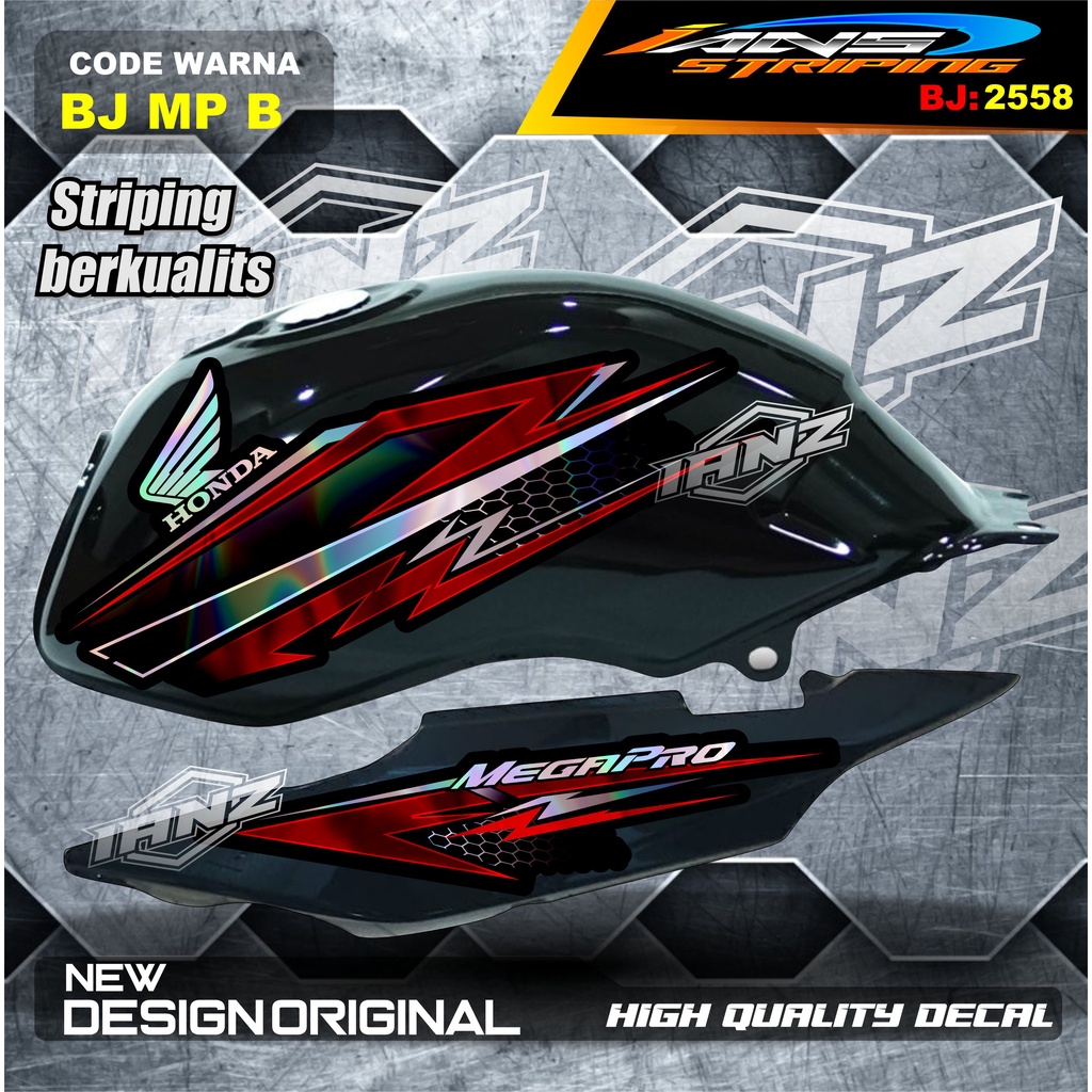 COSTUM STRIPING MEGAPRO PRIMUS VARIASI HOLOGRAM / STRIPING CUSTOM MEGAPRO / STIKER LIS STRIPING MP TERMURAH