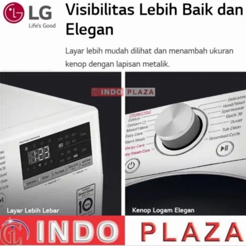 MESIN CUCI LG FRONT LOADING 9 Kg / 9Kg FV1409S4W WIFI