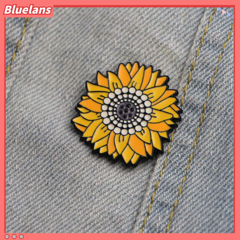 Bros Pin Enamel Bentuk Bunga Matahari Untuk Dekorasi Tas Ransel Jeans Unisex