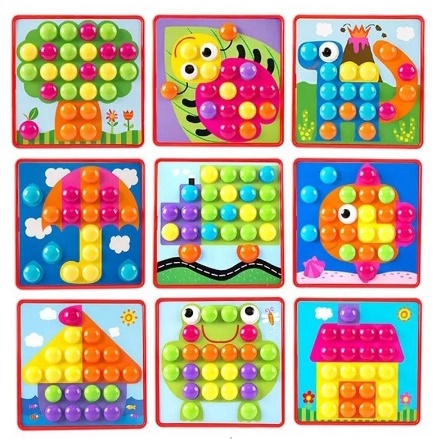 Mainan Kreativitas Anak Mushroom Nails Puzzle Mainan Lego Paku Jamur Besar 80 Paku 7255