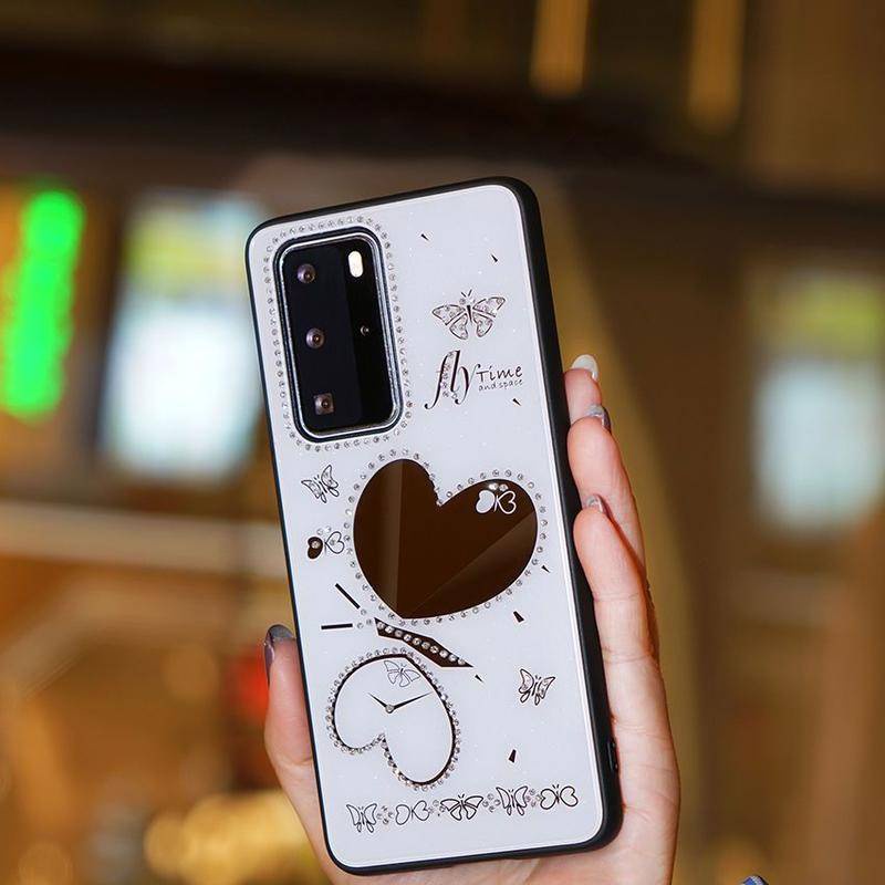 Casing soft case Huawei P30 P40 Pro Mate 30 40 Pro Mate30 Mate40 Aksen Cermin Berlian Imitasi