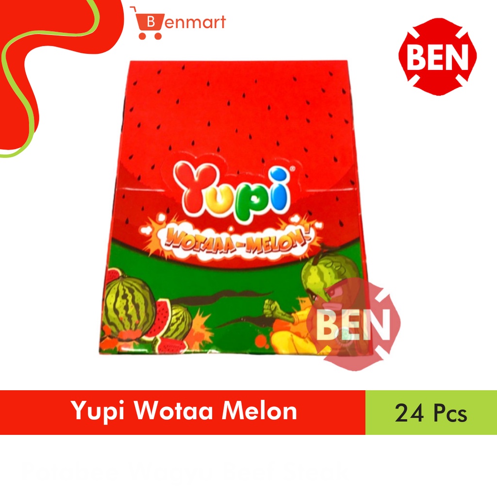 

Yupi Wotaa Melon 1 Pak Box 24 Pcs - Permen 500 Wota Semangka Jelly Dus