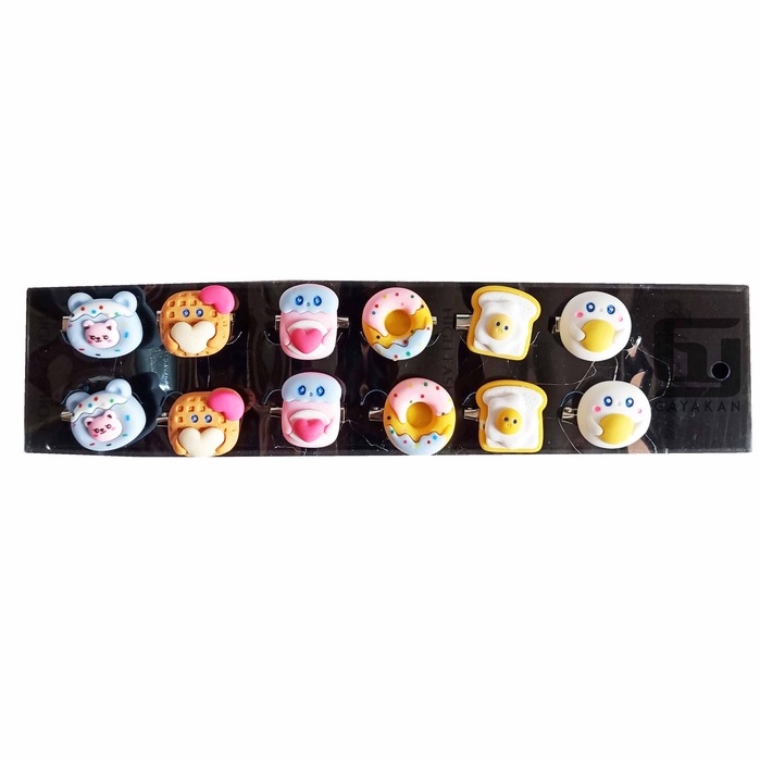1 Gross/12 lusin/144 pcs Bros Pin Dagu Hijab Seri Donat Karakter