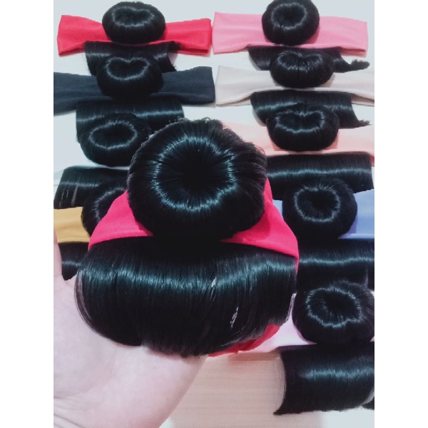 Bandana Wig Korea Poni Cepol / Bandana Rambut Poni Sanggul 03-3Th