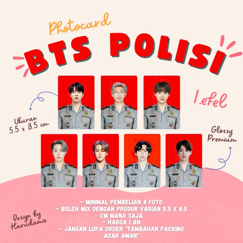 PHOTOCARD BTS POLISI 5.5 X 8.5 CM - i.efel -