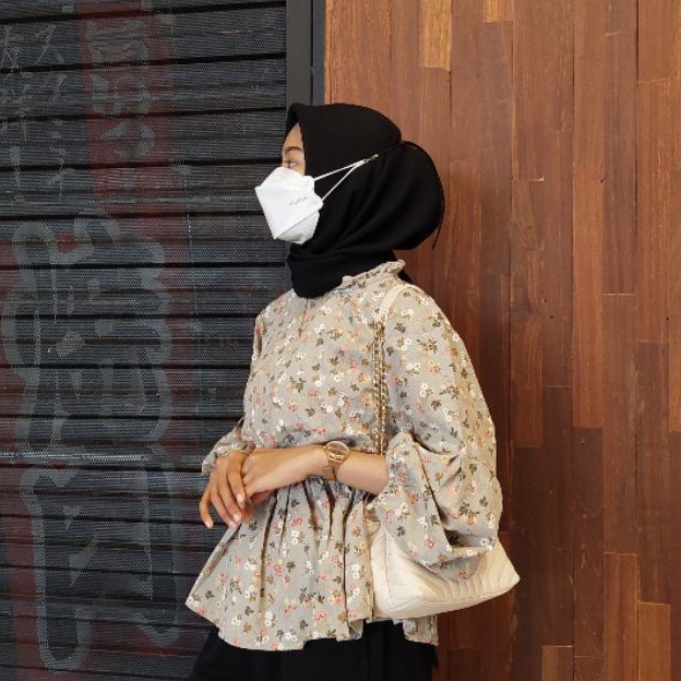 YURIM BLOUSE RUFFLE / ATASAN WANITA / KEMEJA LINEN BASIC LENGAN PANJANG / FLOWY BLOUSE / YUMNA BLOUSE VINTAGE  / ATASAN WANITA KOREAN STYLE